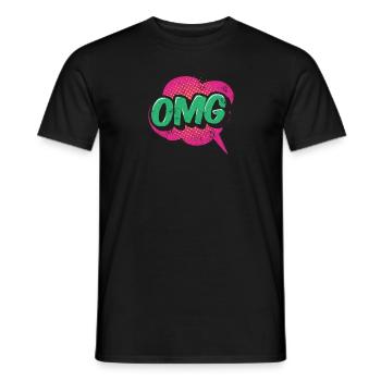OMG COMIC COMICSTYLE CARTOON 80s MOTIFS GIFT - Men's T-Shirt - black - Front - AI Model Male 178 light (178cm)