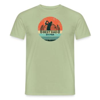 MEILLEUR VATI PAR GOLFER HOLE BALL SAYING MOTIF - T-shirt homme - vert sauge - Devant - AI Model Male 178 light (178cm)