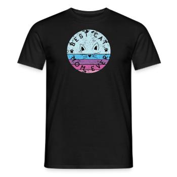 MEILLEURS CHATS MAMAN CHAT TOUJOURS DRÔLE EN DISANT DES MOTIFS - T-shirt homme - noir - Devant - AI Model Male 178 light (178cm)