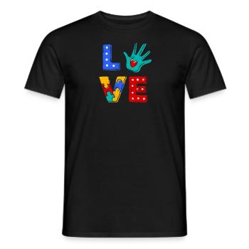 AUTISMUS KIND ASPERGER AUTIST LIEBE SPRÜCHE MOTIVE - Männer T-Shirt - Schwarz - Vorne - AI Model Male 178 light (178cm)