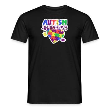 BEWUSSTSEIN AUTIST ADHS LIEBE BEGABE SPRUCH MOTIVE - Männer T-Shirt - Schwarz - Vorne - AI Model Male 178 light (178cm)