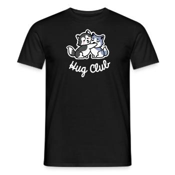 Husky Hug Club Chien Malamute - T-shirt homme - noir - Devant - AI Model Male 178 light (178cm)