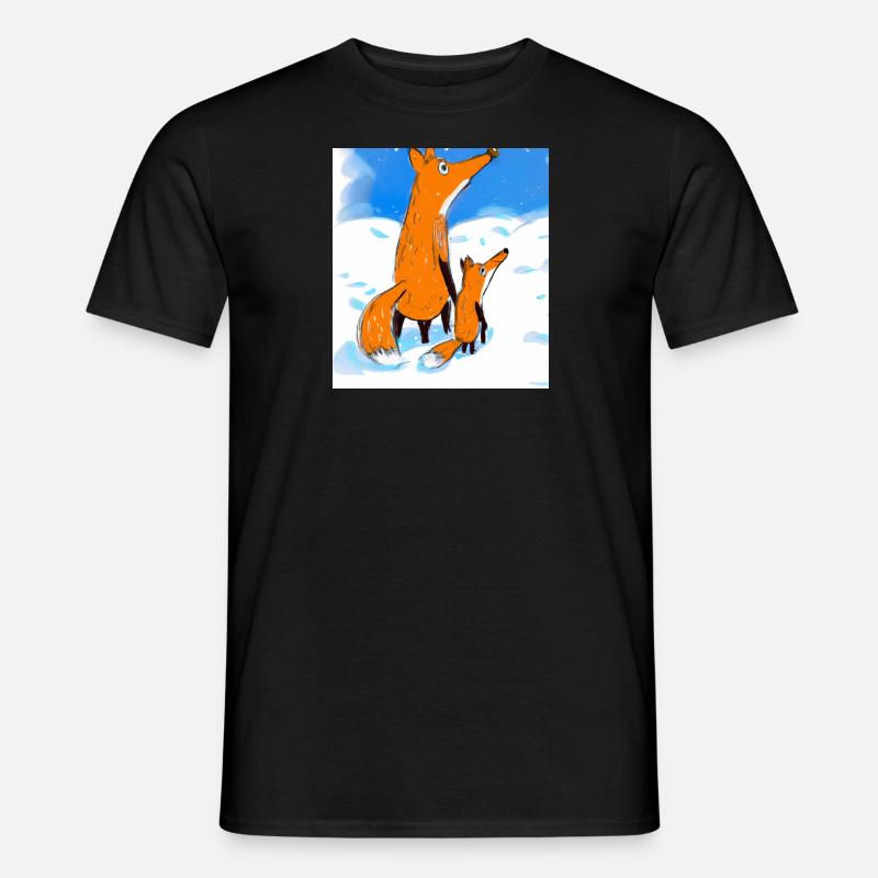Fuchs im Schnee - Männer T-Shirt - Schwarz