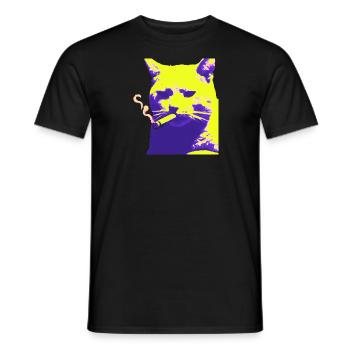 Fumer pour chat - T-shirt homme - noir - Devant - AI Model Male 178 light (178cm)