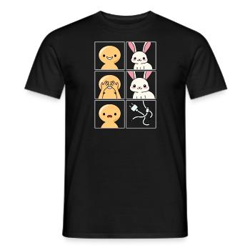 Kaninchenkabel gegessen Design für Kaninchenhalter - Männer T-Shirt - Schwarz - Vorne - AI Model Male 178 light (178cm)