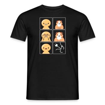 Guinea Pig Cable Eaten Design pour les fans - T-shirt homme - noir - Devant - AI Model Male 178 light (178cm)