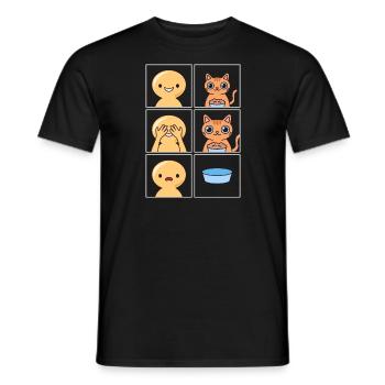Cat Eats Fast Design for Cat Owners - Men's T-Shirt - black - Front - AI Model Male 178 light (178cm)