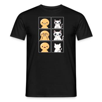 Un chat ignore la conception humaine pour les propriétaires de chats - T-shirt homme - noir - Devant - AI Model Male 178 light (178cm)