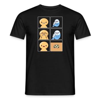 Budgie Poop Design for Budgie Owners - Men's T-Shirt - black - Front - AI Model Male 178 light (178cm)