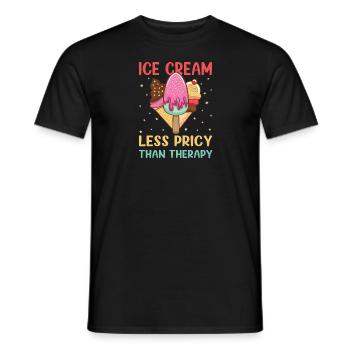 Less Pricy Than Therapy Gelato Dessert Popsicle - Men's T-Shirt - black - Front - AI Model Male 178 light (178cm)