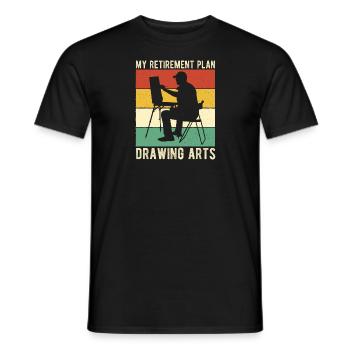 Artiste Peintre Graphique Mon Plan de Retraite Dessin - T-shirt homme - noir - Devant - AI Model Male 178 light (178cm)