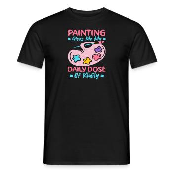 Artist Painter Graphic Painting My Daily Dose Art - Männer T-Shirt - Schwarz - Vorne - AI Model Male 178 light (178cm)