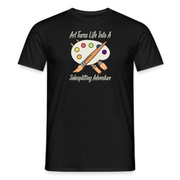 Artist Painter Graphic Sidesplitting Adventure - Men's T-Shirt - black - Front - AI Model Male 178 light (178cm)