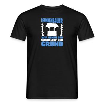 Brunnenbauer Spruch va au fond des choses - T-shirt homme - noir - Devant - AI Model Male 178 light (178cm)