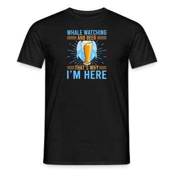 Whale Watching And Beer Whale Lover Gift idea - Männer T-Shirt - Schwarz - Vorne - AI Model Male 178 light (178cm)