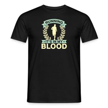 Running It´s In My Blood Marathon Runner Gift - Männer T-Shirt - Schwarz - Vorne - AI Model Male 178 light (178cm)
