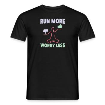 Marathon Runner Run More Worry Less Running - Men's T-Shirt - black - Front - AI Model Male 178 light (178cm)