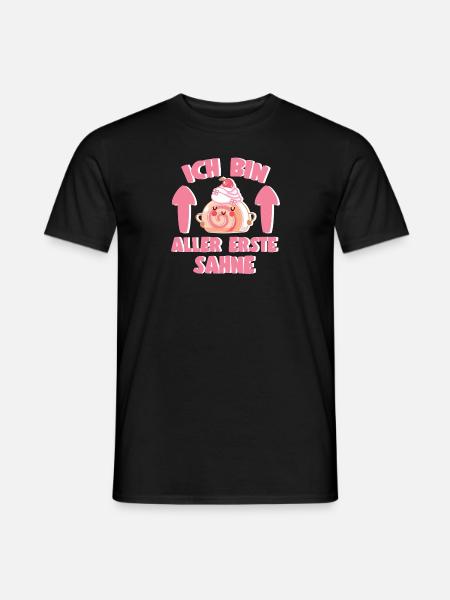 Konditorliebhaber Ich Bin Aller Erste Sahne - Männer T-Shirt - Schwarz