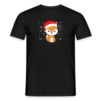 Renard avec chapeau de Noël renards amant idée cadeau - T-shirt homme - noir - Devant - AI Model Male 178 light (178cm)