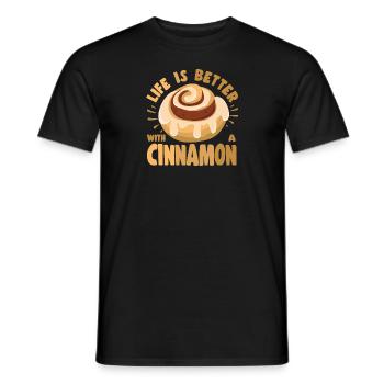 Cake Baker Life Better With Cinnamon Cupcake - Men's T-Shirt - black - Front - AI Model Male 178 light (178cm)