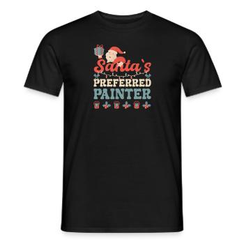 Painter Santa's Preferered House Painter Gifts - Men's T-Shirt - black - Front - AI Model Male 178 light (178cm)