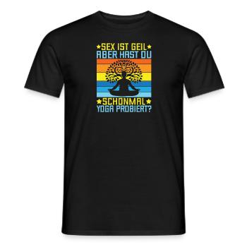 Yoga Sex Is Horny But Have You Tried Yoga Funny - Men's T-Shirt - black - Front - AI Model Male 178 light (178cm)