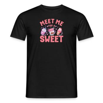 Pastry Lover Meet Me For A Sweet Cute Gift - Männer T-Shirt - Schwarz - Vorne - AI Model Male 178 light (178cm)