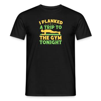Fitness Fanatics I Planked A Trip To Calisthenics - Men's T-Shirt - black - Front - AI Model Male 178 light (178cm)