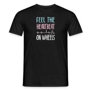 Rollerskater Party Feel Heartbeat On Wheels Gift - Männer T-Shirt - Schwarz - Vorne - AI Model Male 178 light (178cm)