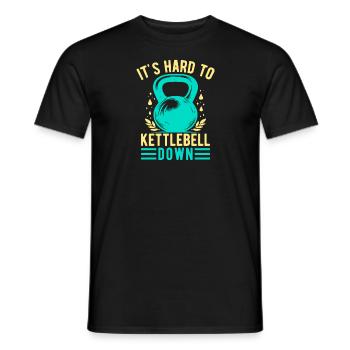 Les fanatiques de fitness sont difficiles à descendre avec kettlebell - T-shirt homme - noir - Devant - AI Model Male 178 light (178cm)