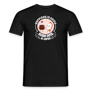 Sushi Lover Happines Is Date Sushi - Men's T-Shirt - black - Front - AI Model Male 178 light (178cm)