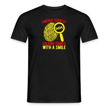 Forensic Science Major Solving Crimes With A Smile - Men's T-Shirt - black - Front - AI Model Male 178 light (178cm)