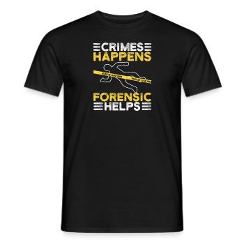 Forensic Analyst Crimes Happens Forensic Helps - Men's T-Shirt - black - Front - AI Model Male 178 light (178cm)