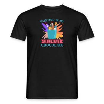 Artist Painter Graphic Painting Ultimate Chocolate - Men's T-Shirt - black - Front - AI Model Male 178 light (178cm)