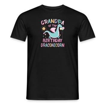 Grandpa Of the Birthday Girl Dracon Family Party - Men's T-Shirt - black - Front - AI Model Male 178 light (178cm)