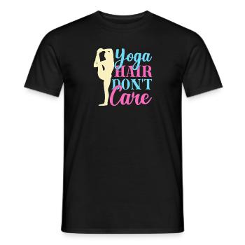 Yoga Cheveux Ne S’en soucie Pas Drôle Yoga - T-shirt homme - noir - Devant - AI Model Male 178 light (178cm)
