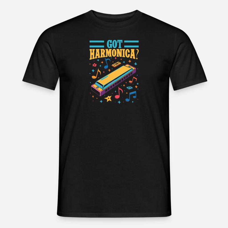 Funny Harmonica Player Got Harmonica - Männer T-Shirt - Schwarz