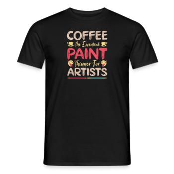Artist Painter Coffee The Essential Paint Thinner - Men's T-Shirt - black - Front - AI Model Male 178 light (178cm)