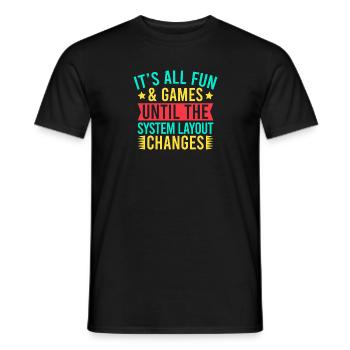 Insurance Agent System Layout Changes Funny - Men's T-Shirt - black - Front - AI Model Male 178 light (178cm)