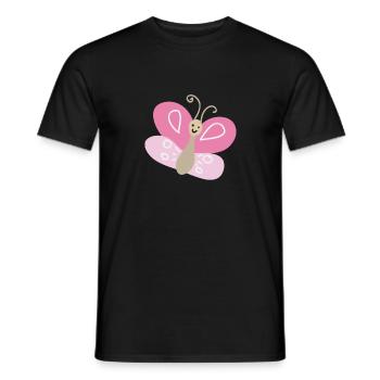 Children's cartoon butterfly - Men's T-Shirt - black - Front - AI Model Male 178 light (178cm)