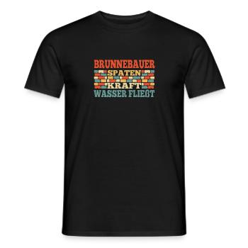 Un constructeur de puits dit que la puissance de la bêche coule - T-shirt homme - noir - Devant - AI Model Male 178 light (178cm)