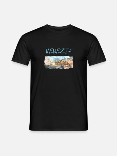Venezia Venedig Canale Grande Rialto Brücke - Männer T-Shirt - Schwarz