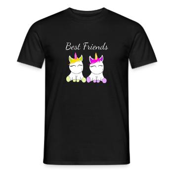 Best Friends Unicorns - Men's T-Shirt - black - Front - AI Model Male 178 light (178cm)