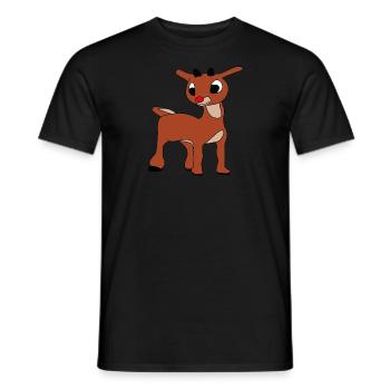 Rudolph das Rentier mit roter Nase - Männer T-Shirt - Schwarz - Vorne - AI Model Male 178 light (178cm)