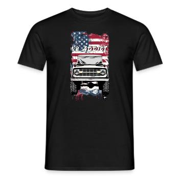 V8 Addict Bronco Classic Car - Männer T-Shirt - Schwarz - Vorne - AI Model Male 178 light (178cm)