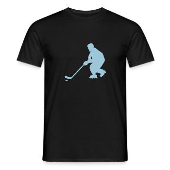 inline skating hockey silhouette2 drawing - Men's T-Shirt - black - Front - AI Model Male 178 light (178cm)