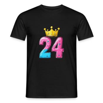 24 Zahl Trikot Krone - Männer T-Shirt - Schwarz - Vorne - AI Model Male 178 light (178cm)