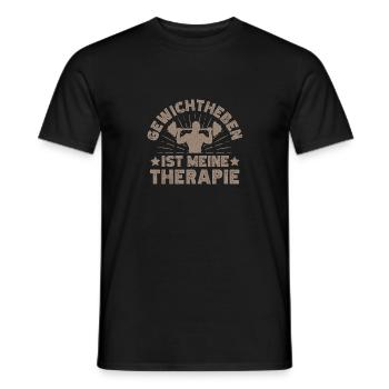 Fitness Bodybuilder Haltérophilie Ma Thérapie - T-shirt homme - noir - Devant - AI Model Male 178 light (178cm)