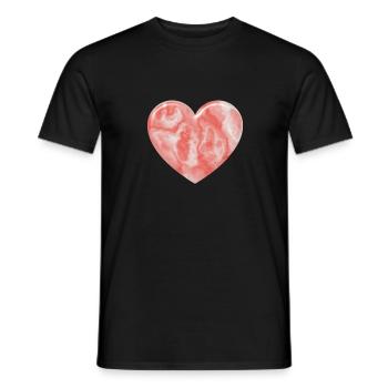 Coeur de marbre rose - T-shirt homme - noir - Devant - AI Model Male 178 light (178cm)