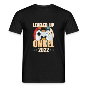Leveled up zum Onkel 2022 Schwangerschaft - Männer T-Shirt - Schwarz - Vorne - AI Model Male 178 light (178cm)